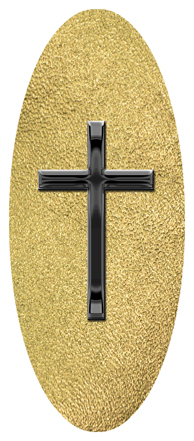 Black Single Cross Shimmer Gold